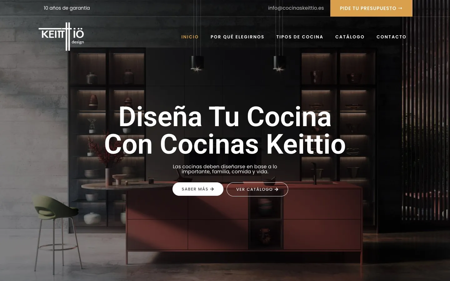Captura de la web de Cocinas Keittio, proyecto de Web corporativa realizado por Nexcott