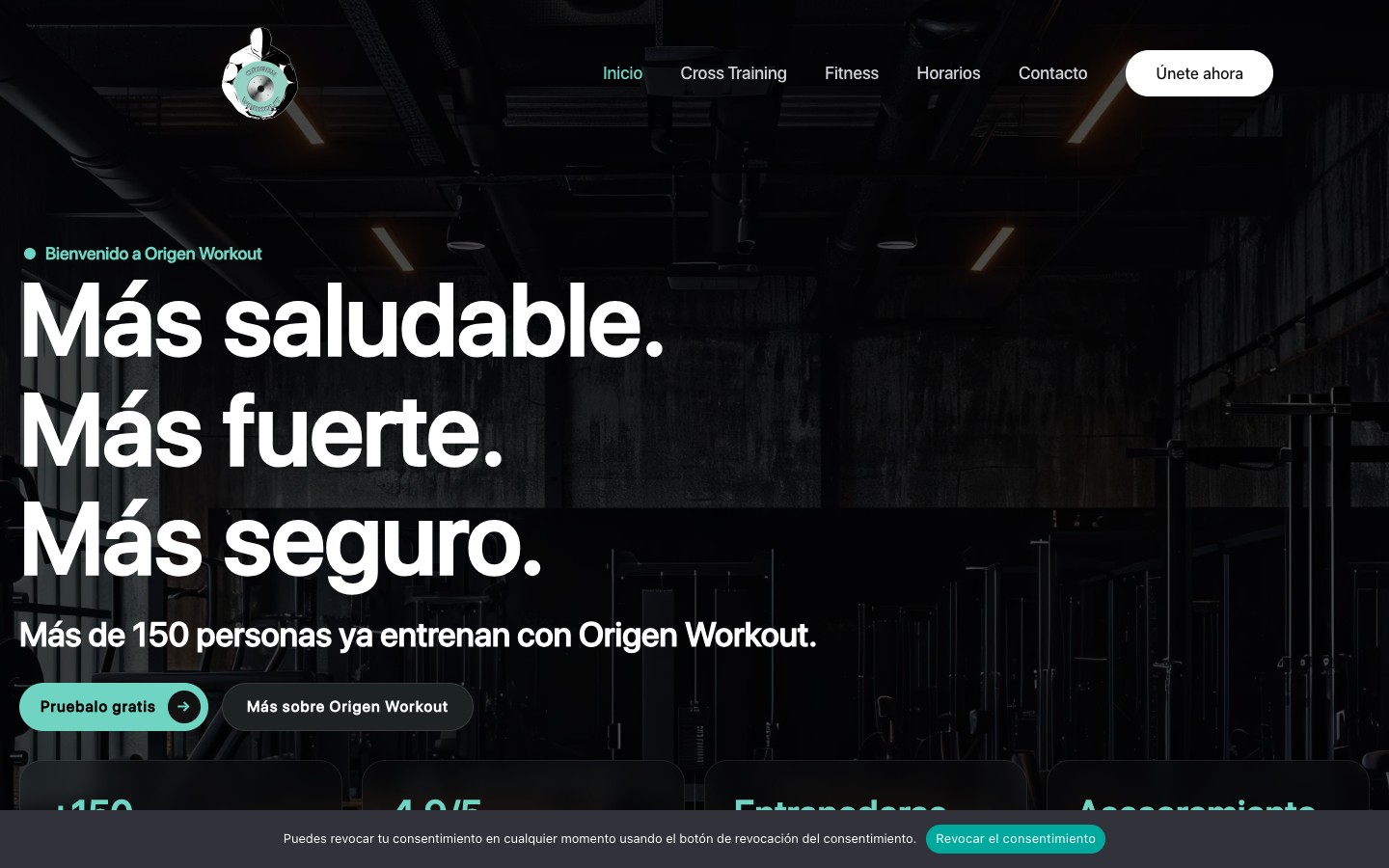 Screenshot de Origen Workout